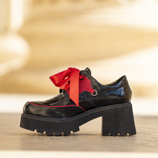 Pantofi Dama Cu Talpa Groasa Amani Black - imagine 3