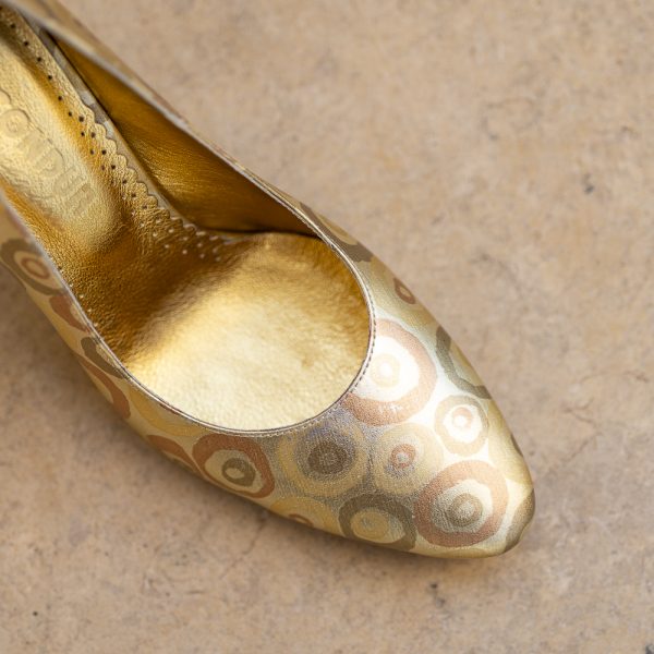 Pantofi Dama Cu Toc Gros Eveline Gold - imagine 3