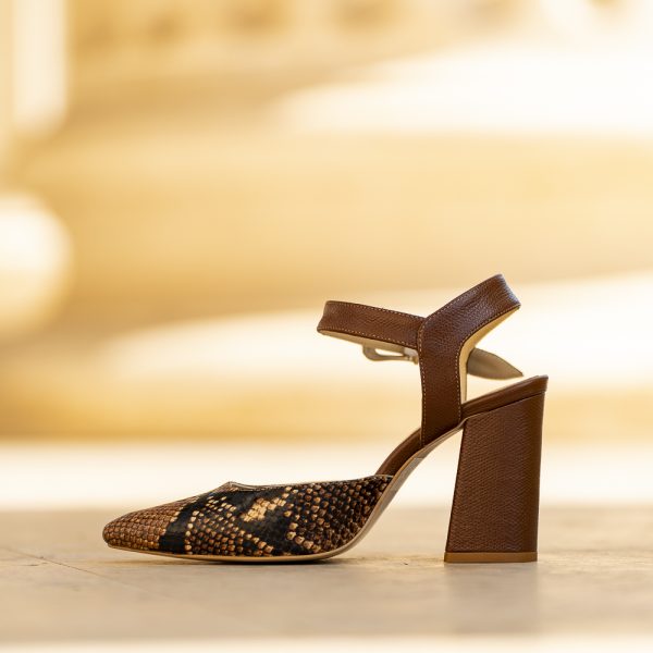 Pantofi Dama Cu Toc Gros Jolie Brown - imagine 2