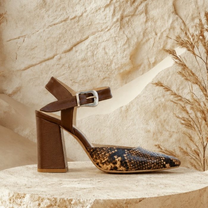 Pantofi Dama Cu Toc Gros Jolie Brown