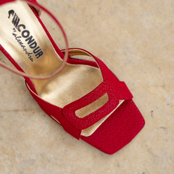 Sandale Dama Toc Clepsidra Summer Red - imagine 3