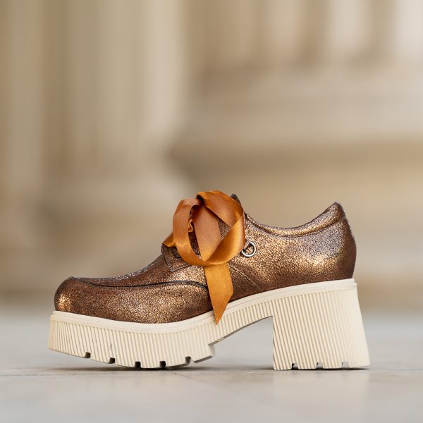 Pantofi Dama Cu Talpa Groasa Amani Bronzo - imagine 2