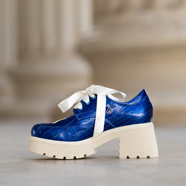 Pantofi Dama Cu Talpa Groasa Amani Cobalt - imagine 3