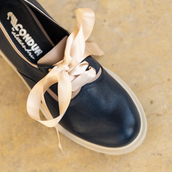 Pantofi Dama cu Siret Renate Blue Notte - imagine 3