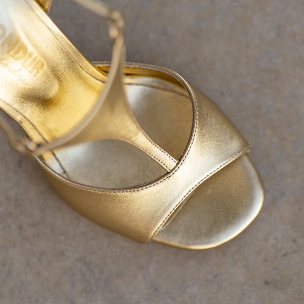 Sandale Dama din Piele Naturala Zaya Gold - imagine 3