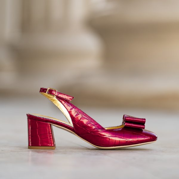 Sandale Dama din Piele Naturala Joy Royal Red - imagine 4