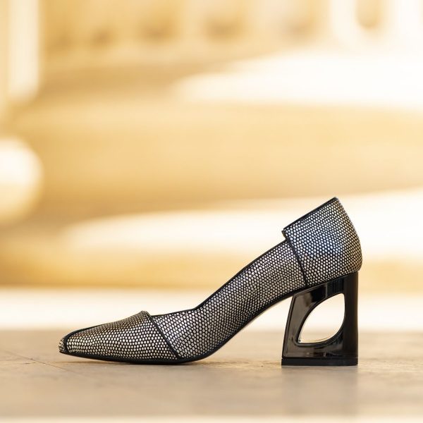 Pantofi Dama Toc Gros Ondine Argento - Image 2