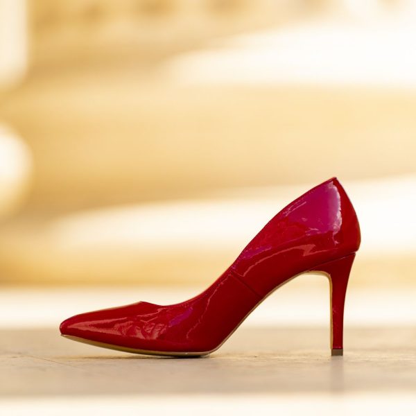 Pantofi Stiletto Adele Shiny Red - imagine 2