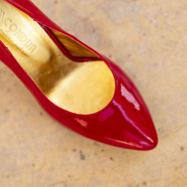 Pantofi Stiletto Adele Shiny Red - imagine 3
