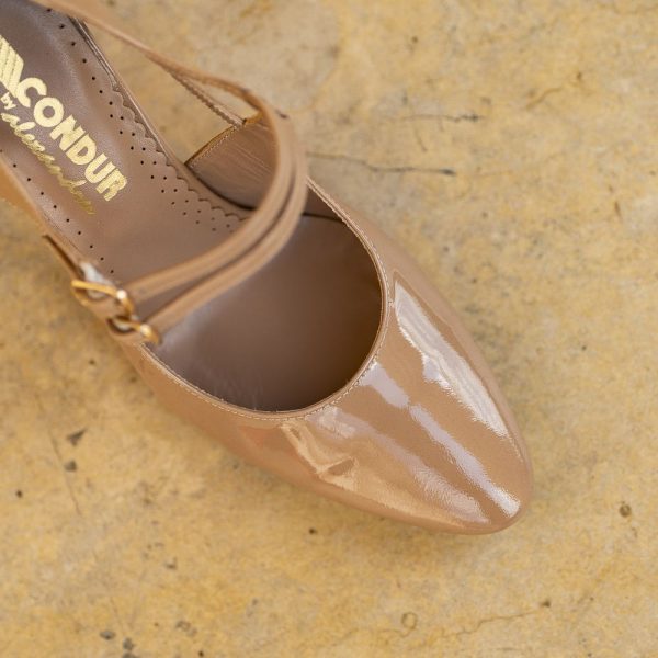 Pantofi Dama Toc Gros Fantasy Shiny Nude - imagine 2