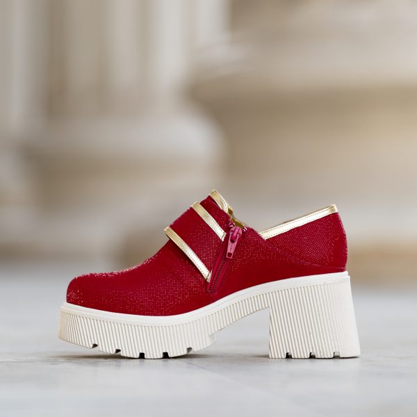 Pantofi Dama Cu Talpa Groasa Galya Red Dots - imagine 2
