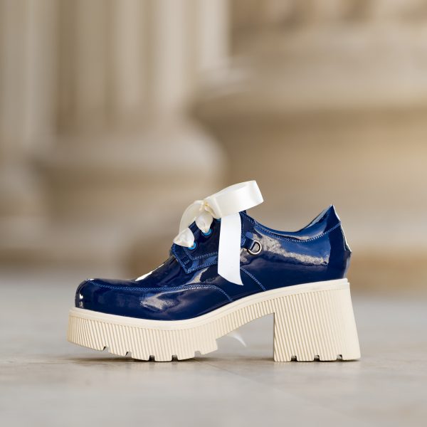 Pantofi Dama Cu Talpa Groasa Amani Lac Indigo - imagine 2