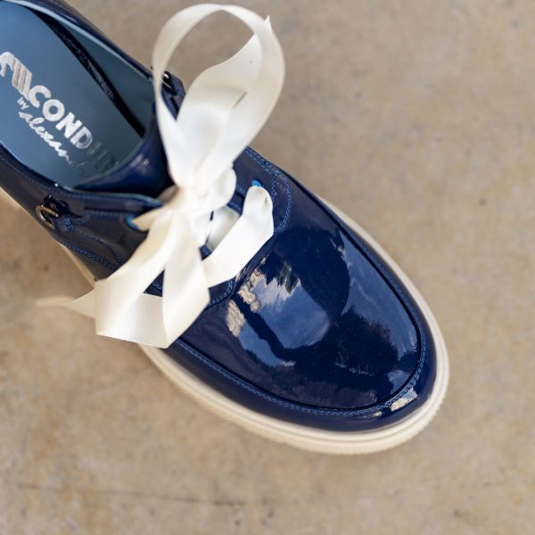 Pantofi Dama Cu Talpa Groasa Amani Lac Indigo - imagine 3