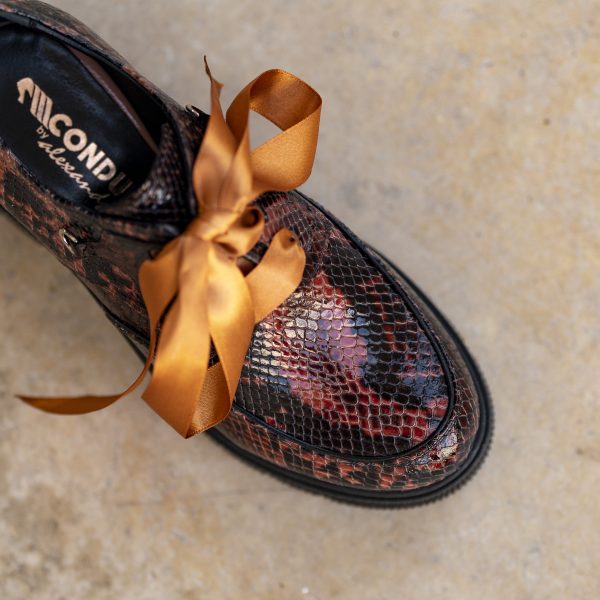Pantofi Dama Cu Talpa Groasa Amani Print Brown - imagine 3