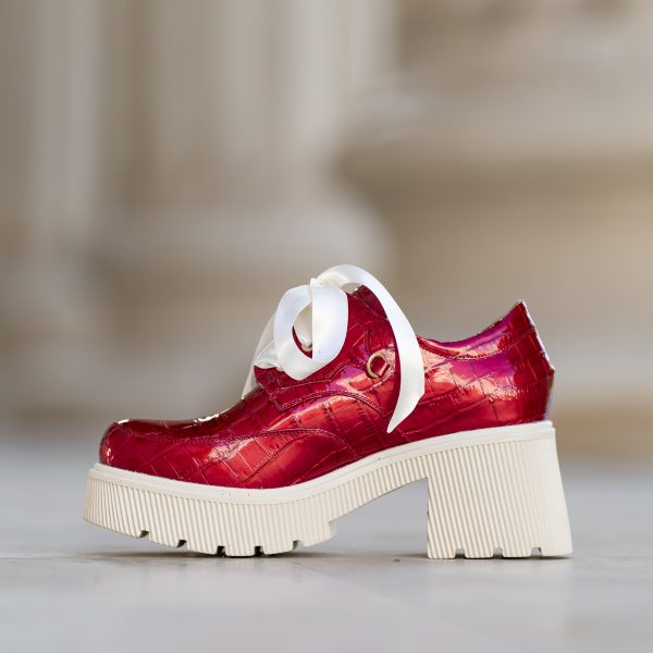 Pantofi Dama Cu Talpa Groasa Amani Royal Red - imagine 2