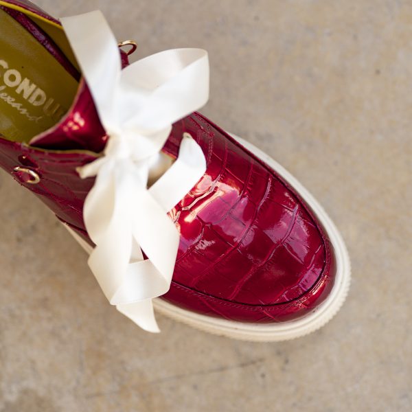 Pantofi Dama Cu Talpa Groasa Amani Royal Red - imagine 3