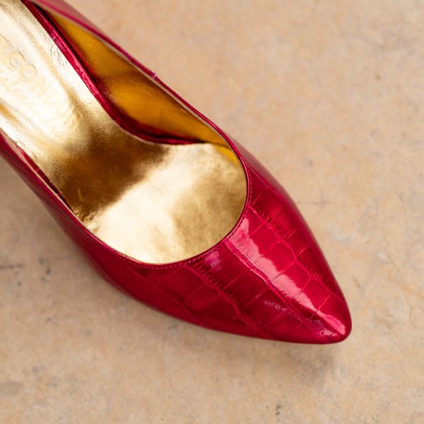 Pantofi Dama cu Toc Gros Victoria Royal Red - imagine 2