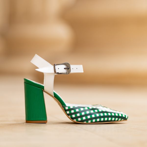 Pantofi Dama cu Toc Gros Jolie Green - imagine 4