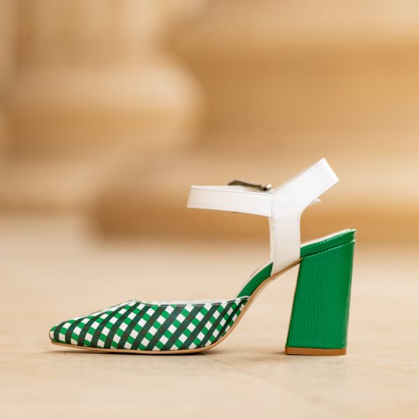 Pantofi Dama cu Toc Gros Jolie Green - imagine 2