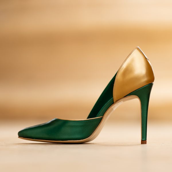 Pantofi Stiletto Aime Golden Green - imagine 2
