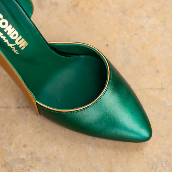 Pantofi Stiletto Aime Golden Green - imagine 3