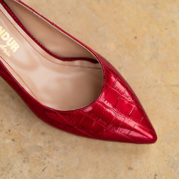 Pantofi Dama cu Toc Gros Catherine Rouge - imagine 3