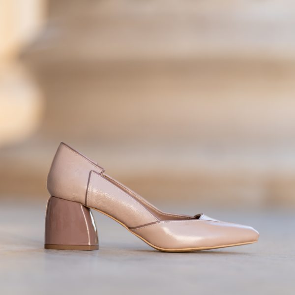 Pantofi Dama Toc Gros Aurora Nude