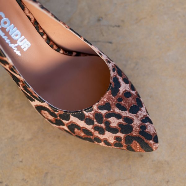 Pantofi Dama cu Toc Gros Victoria Animal Print - imagine 3