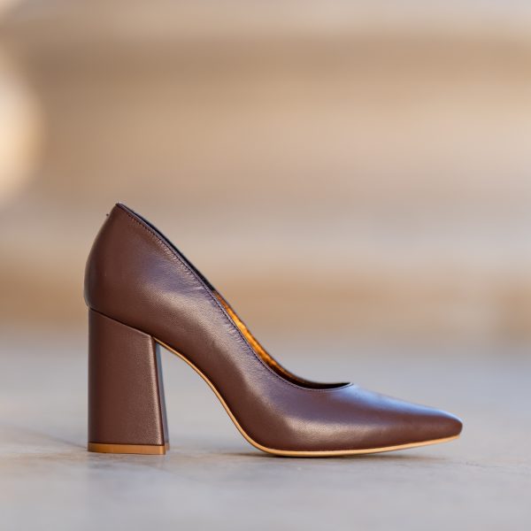Pantofi Dama cu Toc Gros Victoria Chocolate