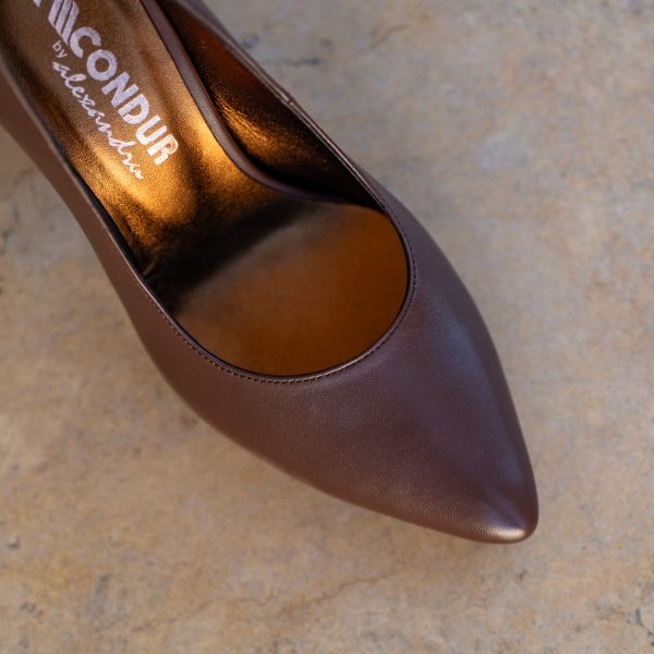 Pantofi Dama cu Toc Gros Victoria Chocolate - imagine 3