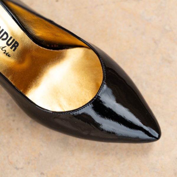 Pantofi Dama cu Toc Gros Victoria Shiny Black - imagine 3
