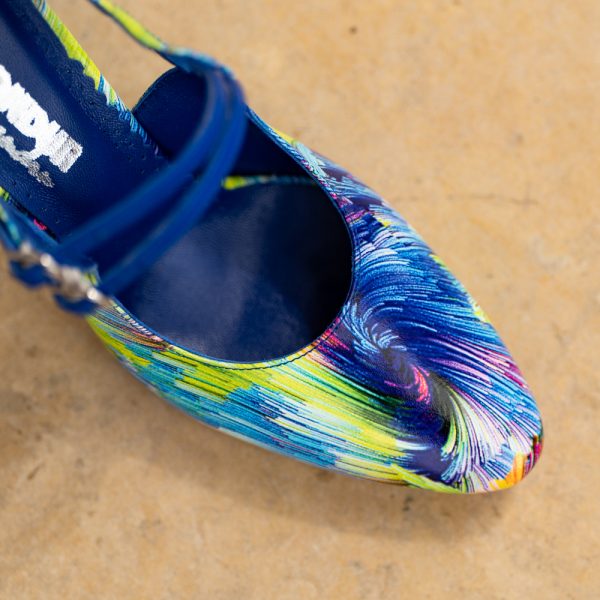 Pantofi Dama Cu Toc Gros Fantasy Magic Blue - imagine 3