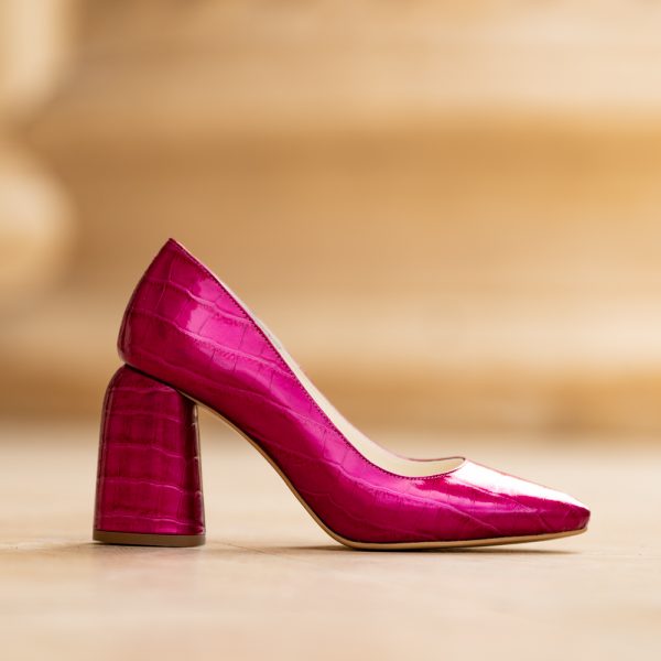 Pantofi Dama Cu Toc Gros Eveline Fuchsia