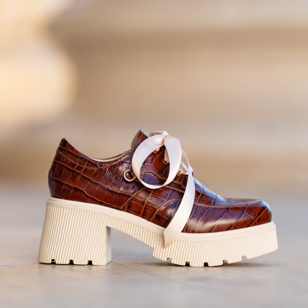 Pantofi Dama cu Talpa Groasa Amani Dark Brown