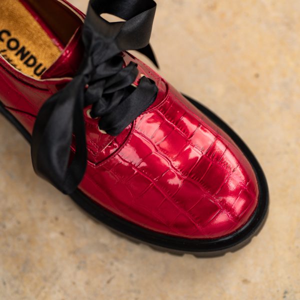 Pantofi Dama cu Siret Renate Red - imagine 3